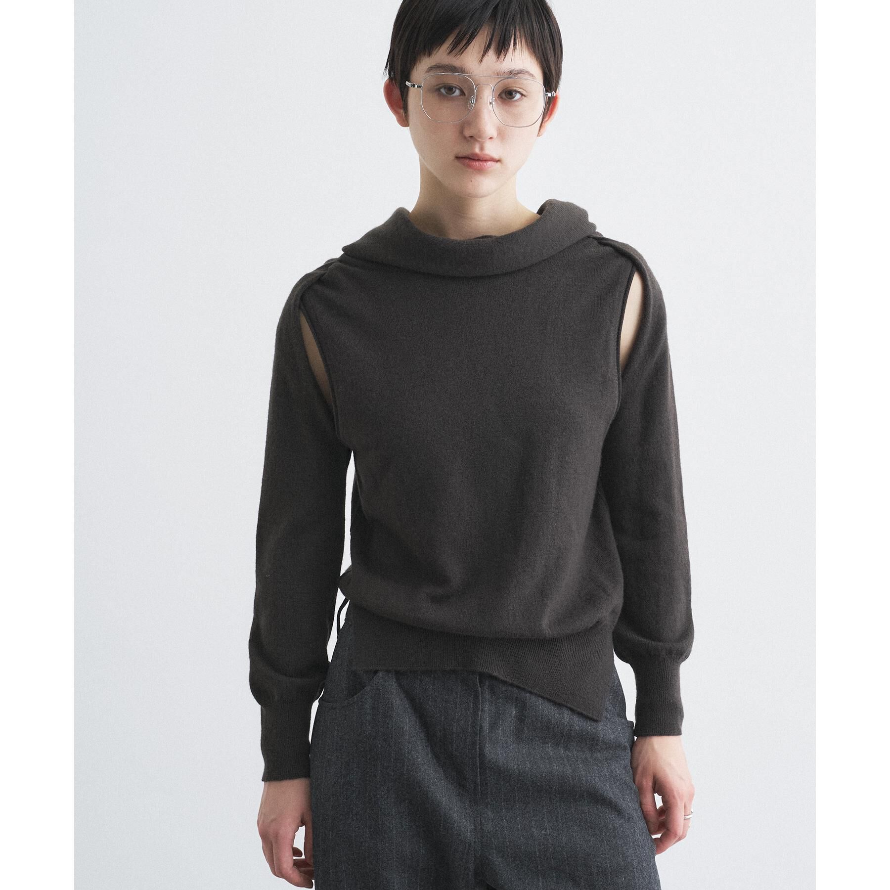 CODE A「SYSTEM｜CONVERTIBLE－SLEEVE WOOL KNIT TOP」|ニット・セーター|