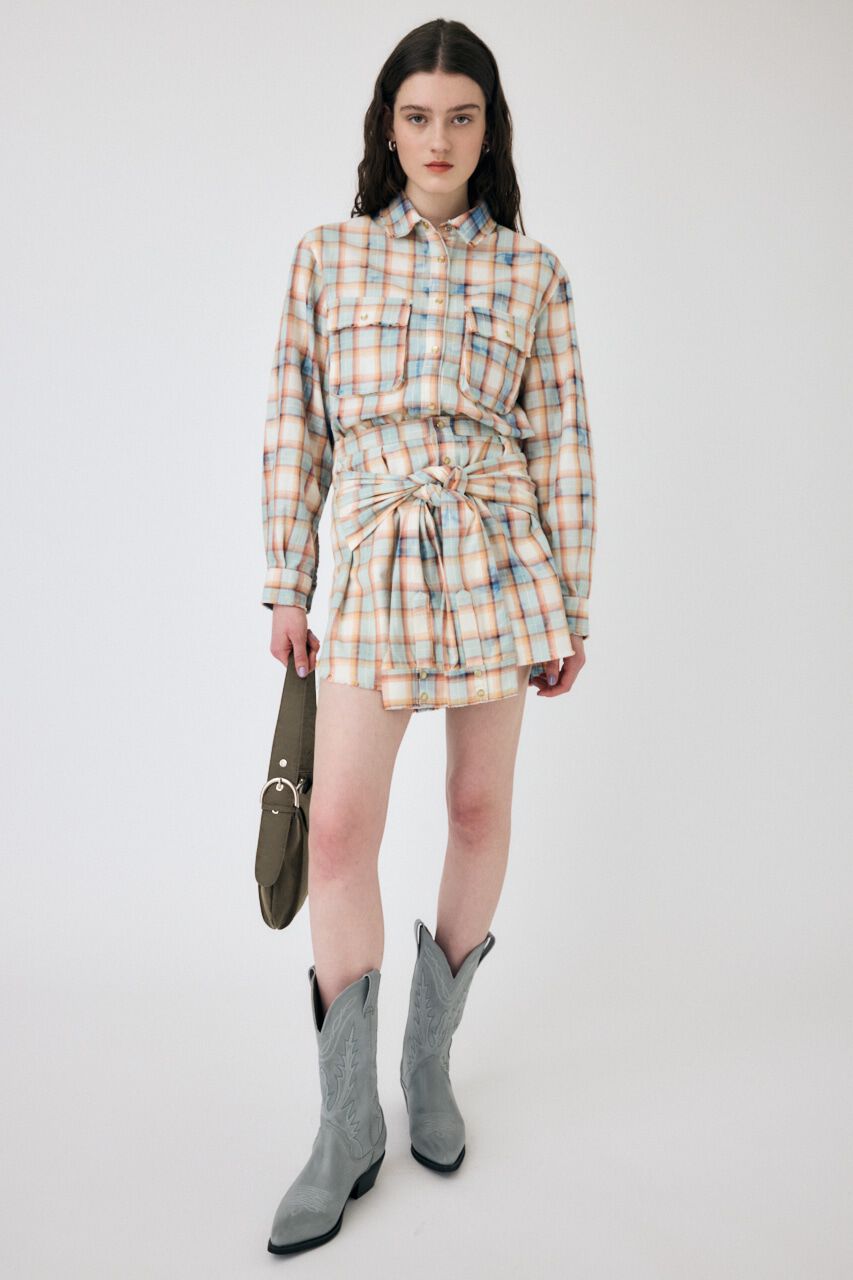 MOUSSY「BLEACH CHECK スカート」|スカート|