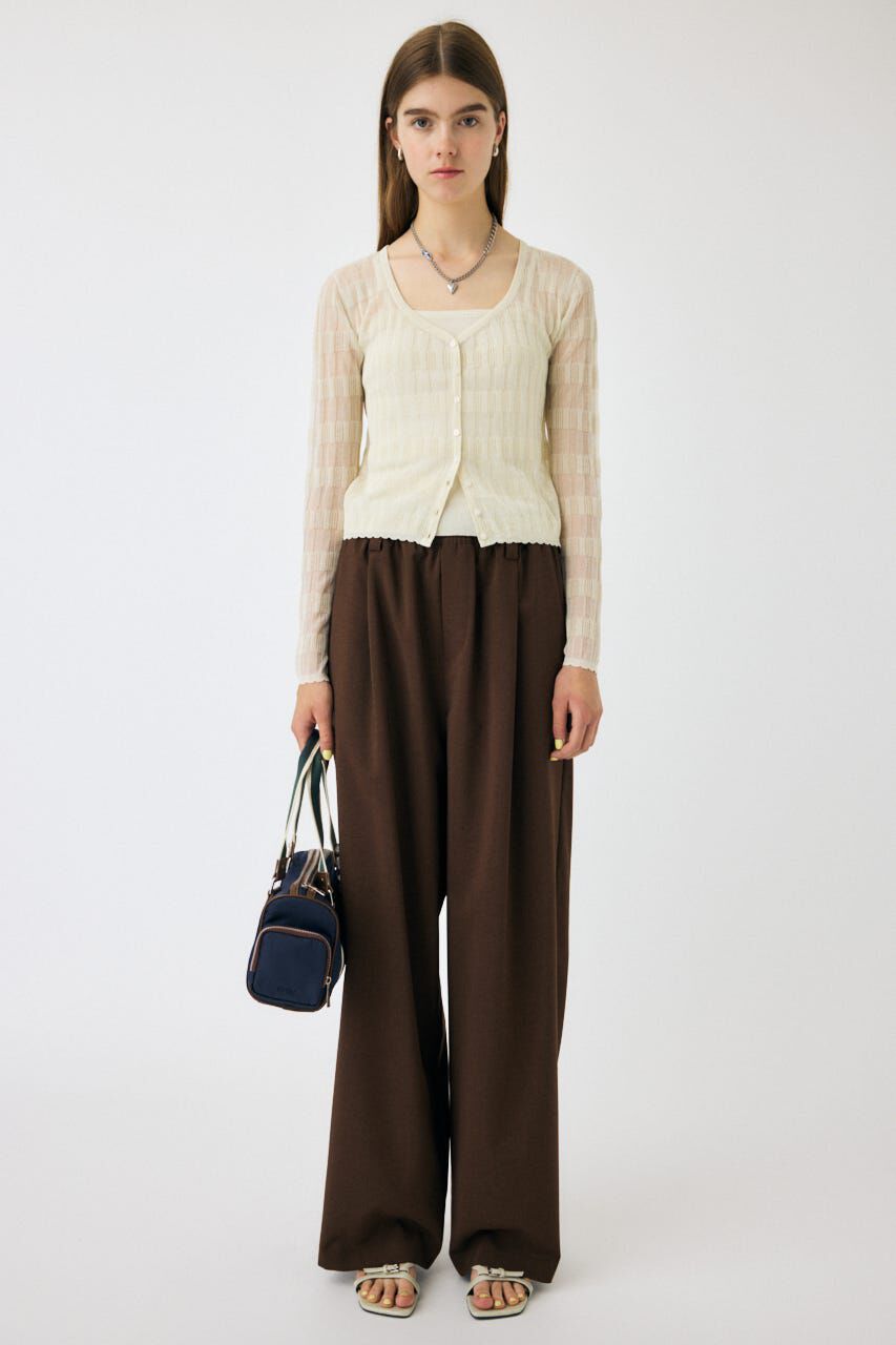 MOUSSY「SHEER BORDER カーディガン」|ニット・セーター|