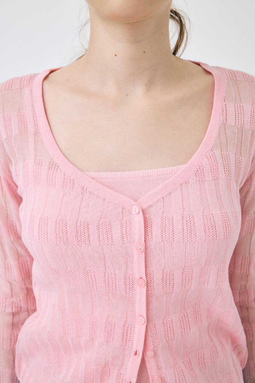 MOUSSY「SHEER BORDER カーディガン」|ニット・セーター|