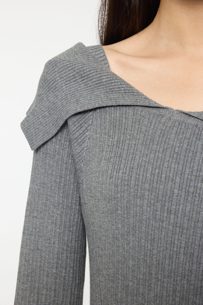 MOUSSY「ASYMMETRY COLLAR KNIT ドレス」|ワンピース|
