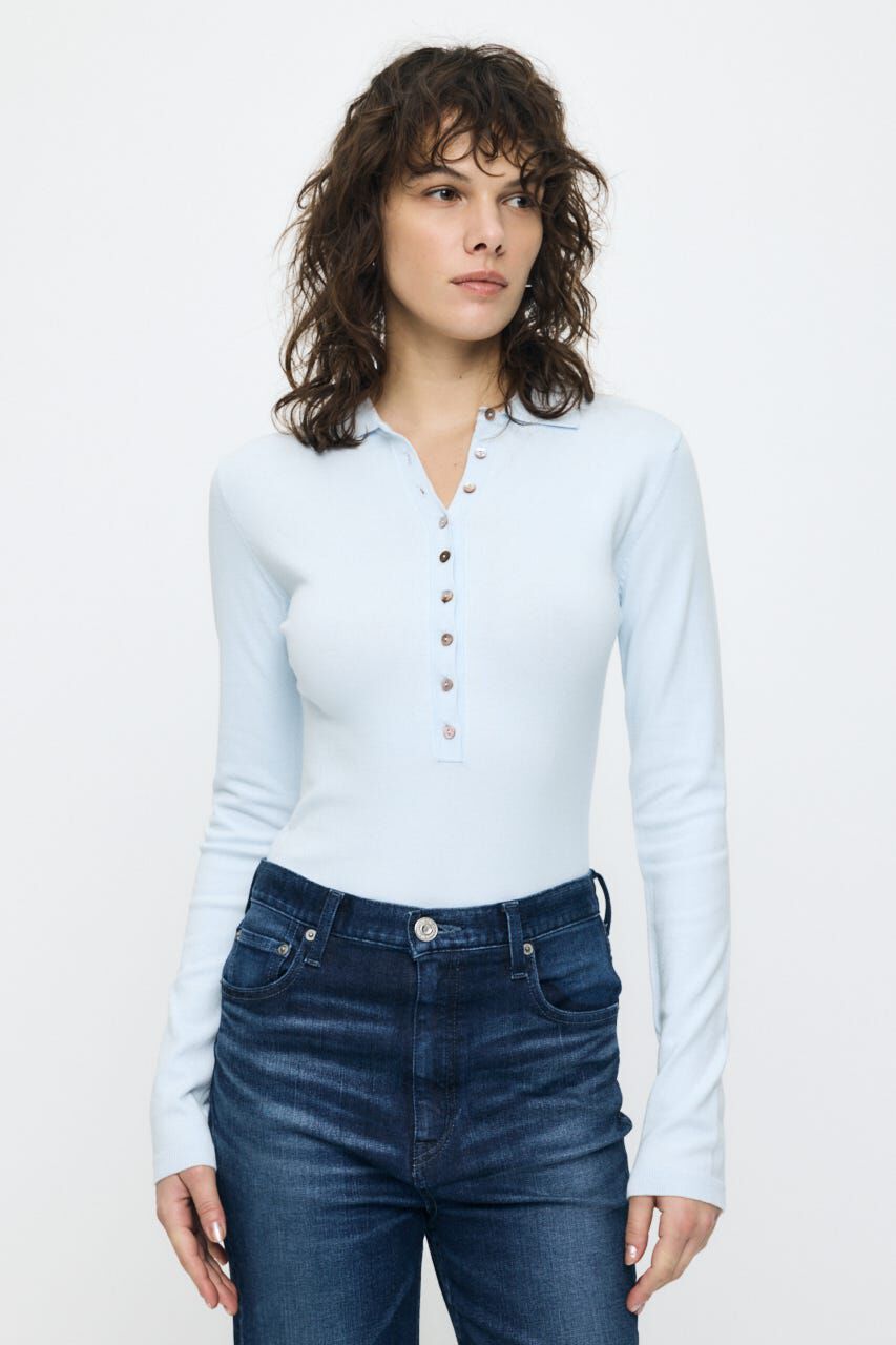 MOUSSY「WITH COLLAR KNIT ボディースーツ」|ニット・セーター|