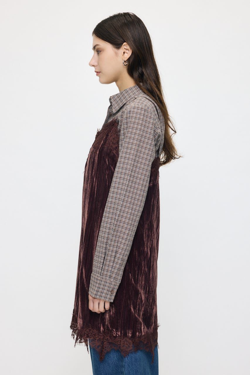 MOUSSY「WASHER VELOUR SLIP MINI ドレス」|ワンピース|