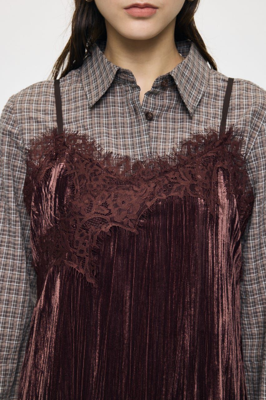 MOUSSY「WASHER VELOUR SLIP MINI ドレス」|ワンピース|