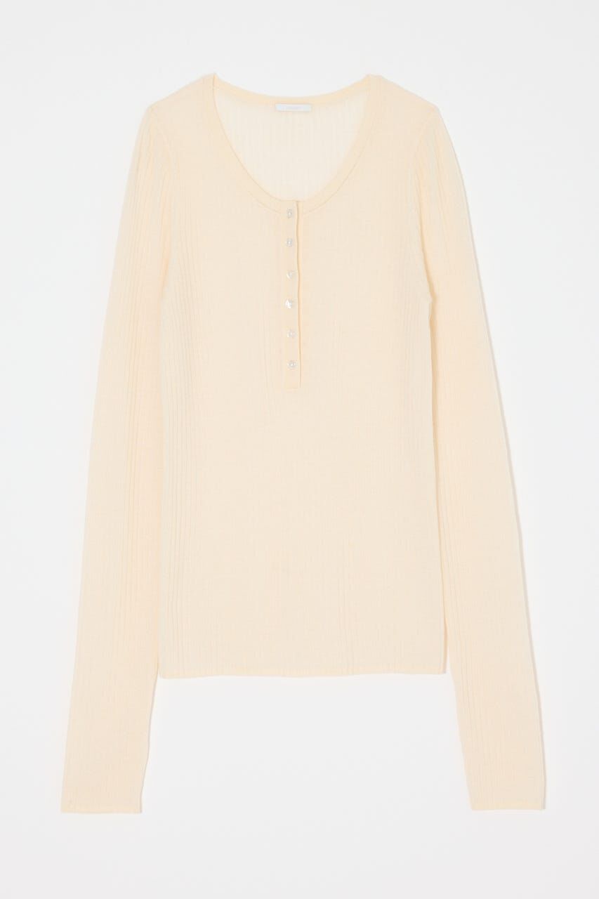 MOUSSY「ES SHEER HENRY NECK KNIT トップス」|ニット・セーター|
