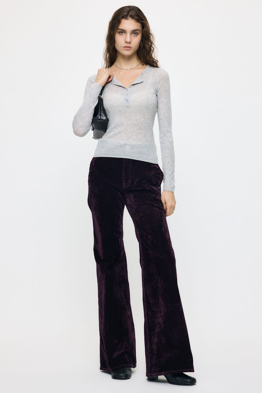 MOUSSY「ES SHEER HENRY NECK KNIT トップス」|ニット・セーター|