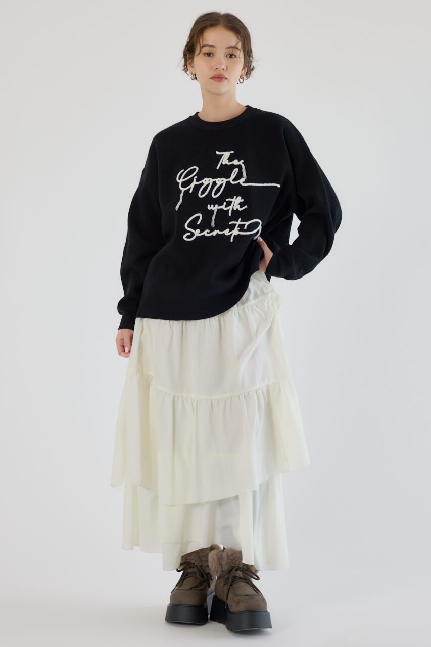 RODEO CROWNS「Frayed Lettering ニットトップス」|ニット・セーター|