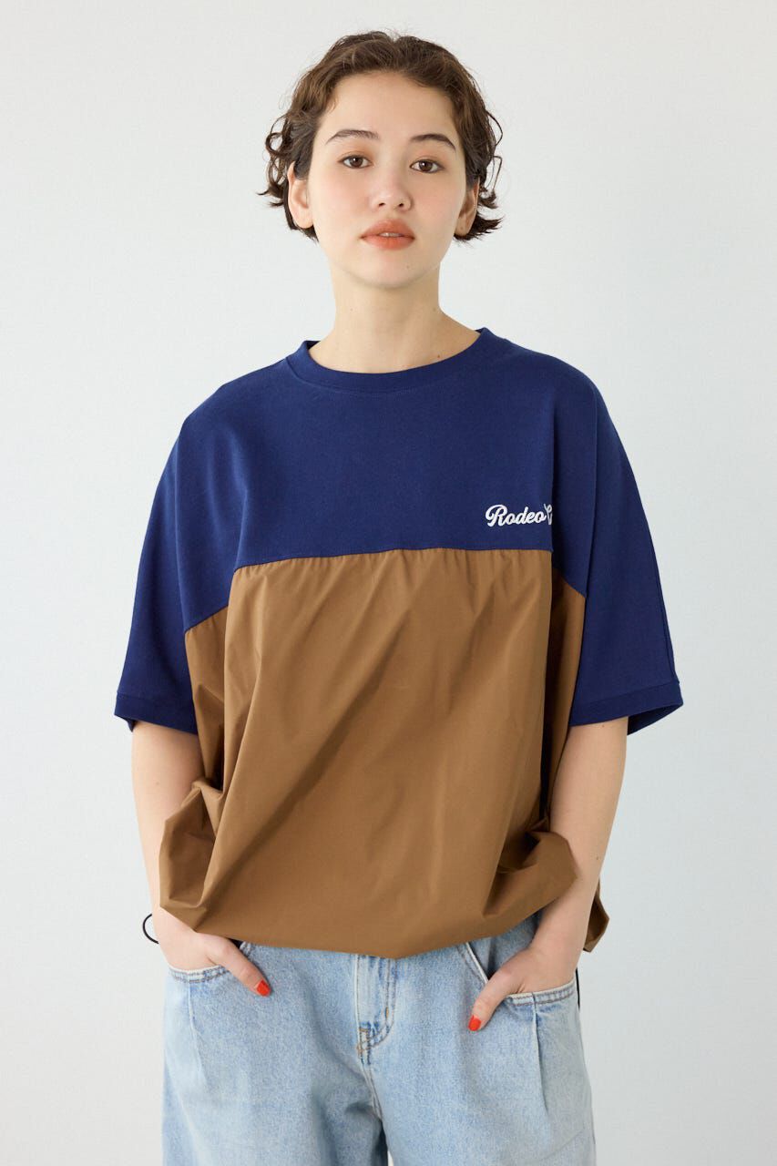 RODEO CROWNS「切替ロゴビッグトップス」|Tシャツ・カットソー|NVY