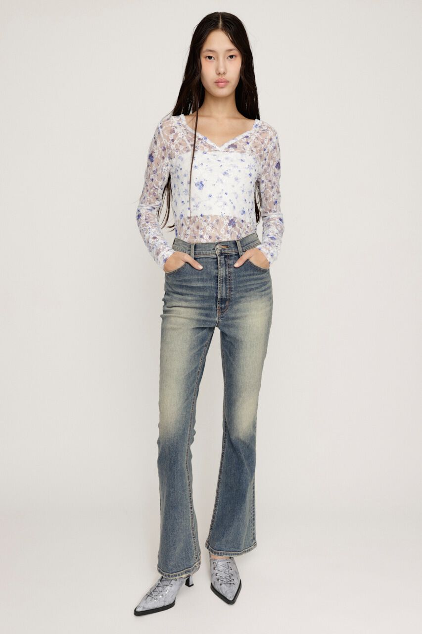 SLY「HW FLARE PT WITH ROICA（R）EF」|デニム|