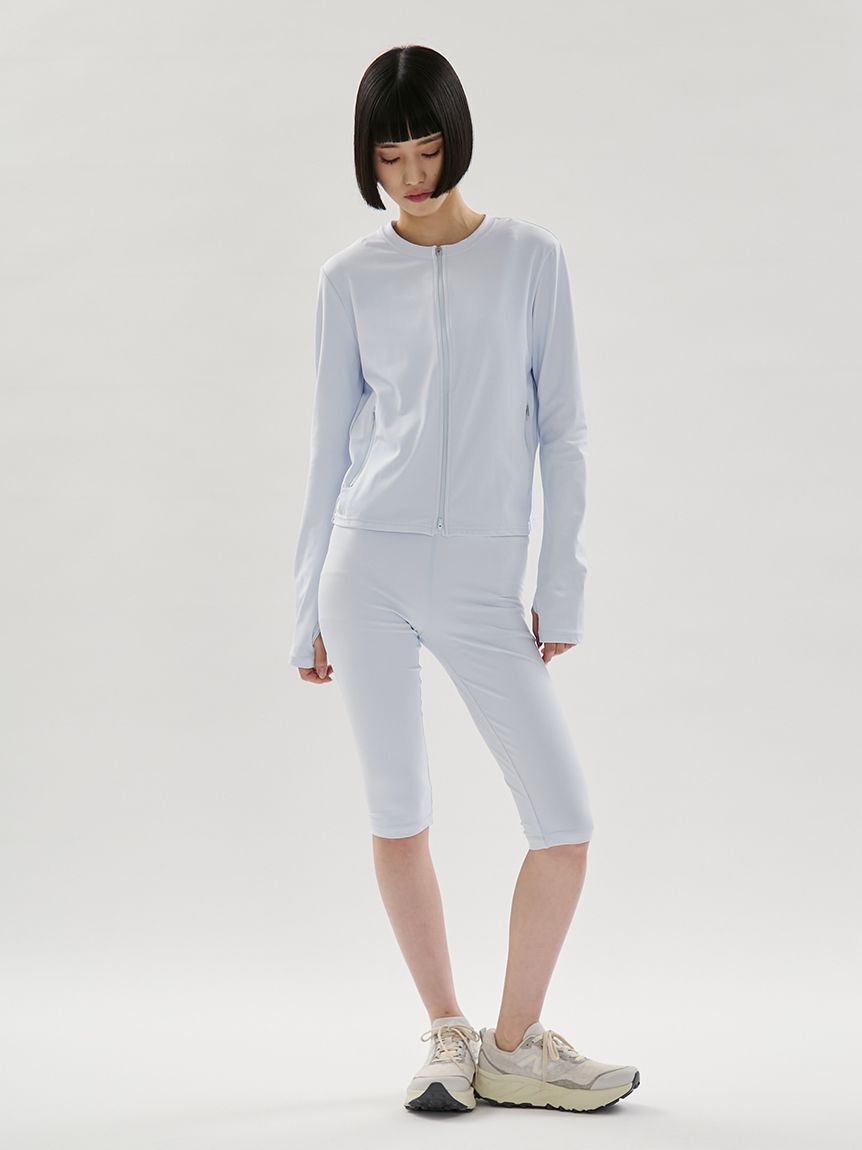 emmi yoga「【Sustainaretch】ジップアップトップス/UVカット/接触冷感」|Tシャツ・カットソー|