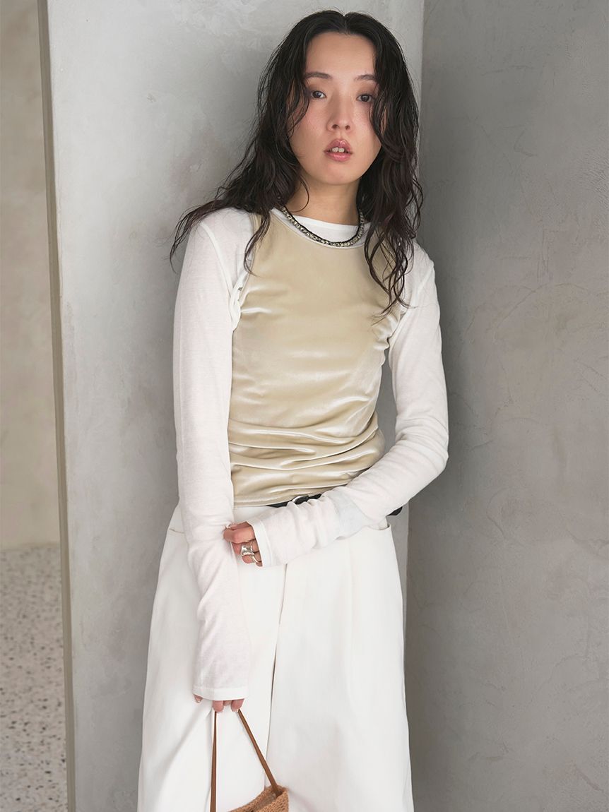 emmi atelier「2wayベロアタンクトップ」|タンクトップ|