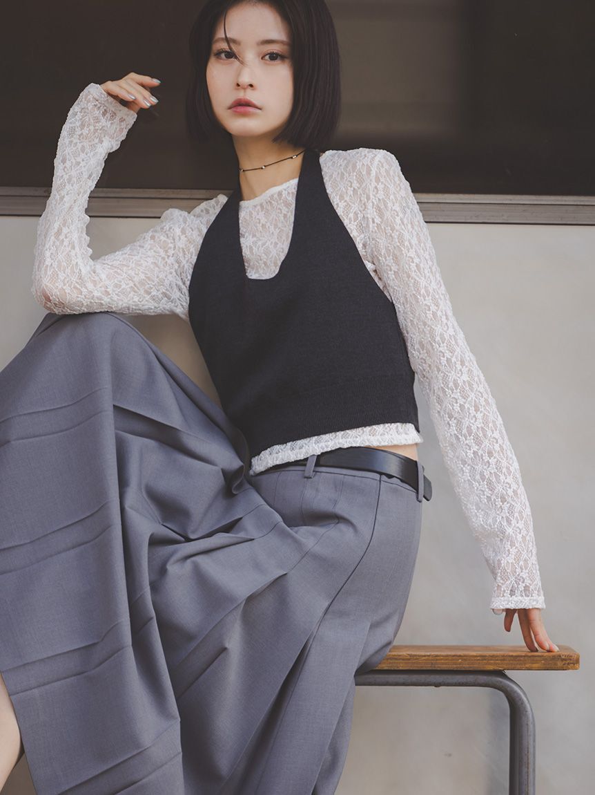 emmi atelier「ウールミックスホルターネックニットビスチェ【セットアップ対応】」|ベスト・ジレ|CGRY