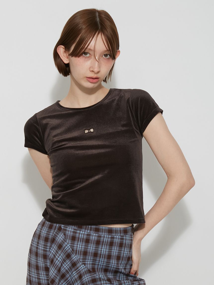 FURFUR「ベロアカットワークリボン刺繍Tシャツ」|Tシャツ・カットソー|CGRY