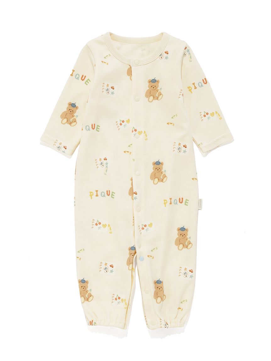 GELATO PIQUE KIDS & BABY「【新生児】ドローイングベア柄2WAYオール」|ロンパース|