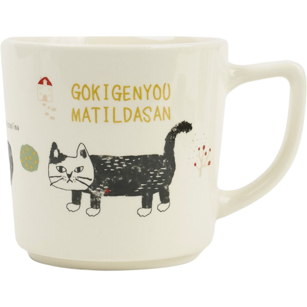 BACKYARD FAMILY「マグカップ ねこ 通販 コップ ネコ カップ コーヒーカップ 陶器マグカップ ぽってりマグカップ」|グラス・マグカップ|ホワイト1