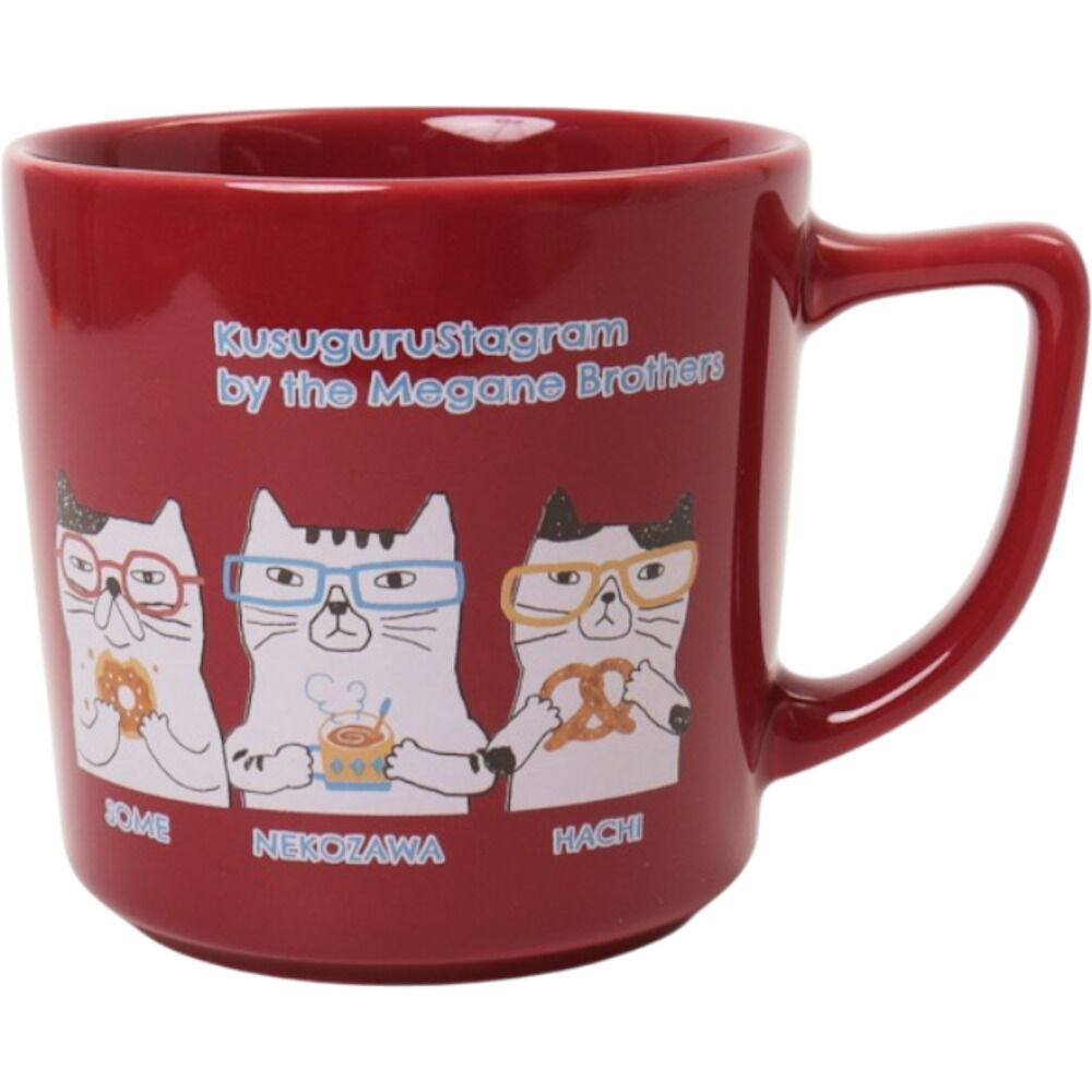 BACKYARD FAMILY「マグカップ ねこ 通販 コップ ネコ カップ コーヒーカップ 陶器マグカップ ぽってりマグカップ」|グラス・マグカップ|レッド1