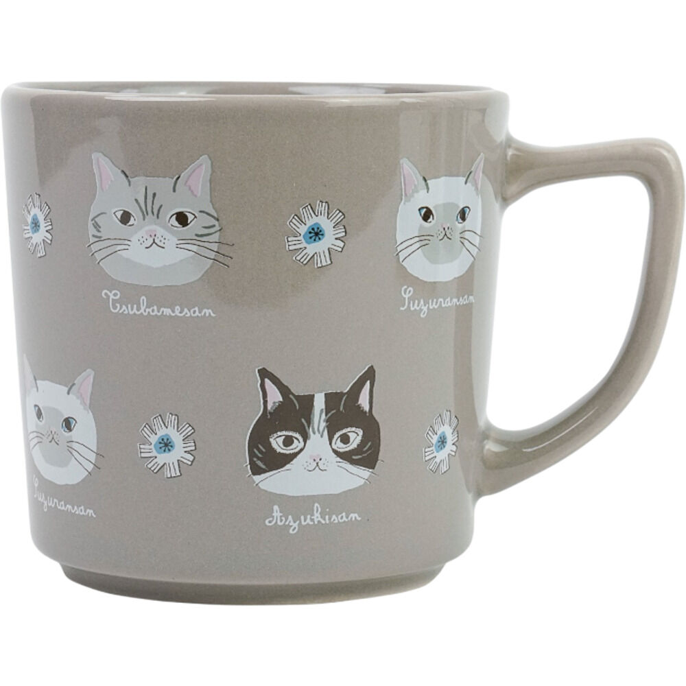 BACKYARD FAMILY「マグカップ ねこ 通販 コップ ネコ カップ コーヒーカップ 陶器マグカップ ぽってりマグカップ」|グラス・マグカップ|グレー2