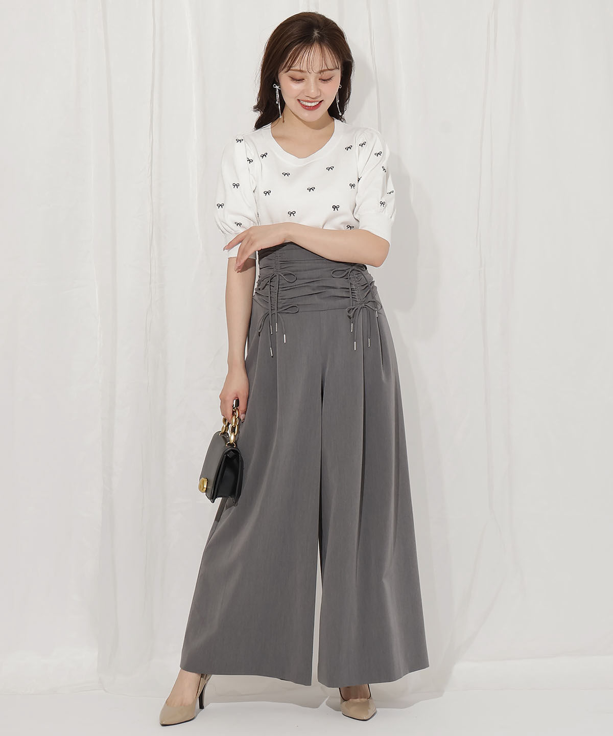 WILLSELECTION「ドロスト風リボンワイドパンツ」|その他|