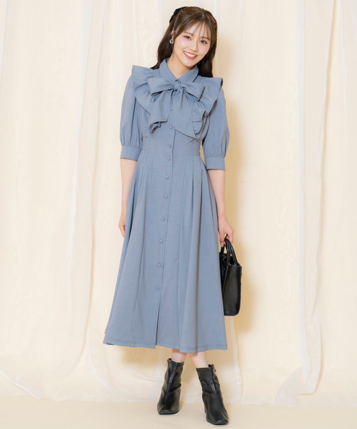 WILLSELECTION「タックウエストフリルシャツワンピース」|ワンピース|