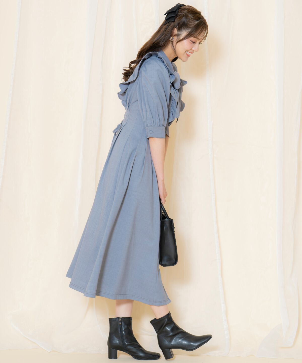 WILLSELECTION「タックウエストフリルシャツワンピース」|ワンピース|