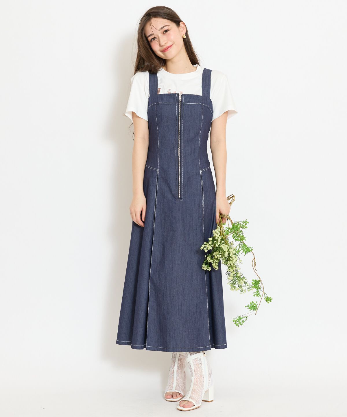 WILLSELECTION「ステッチデザインフロントZIPワンピース」|ワンピース|ネイビー