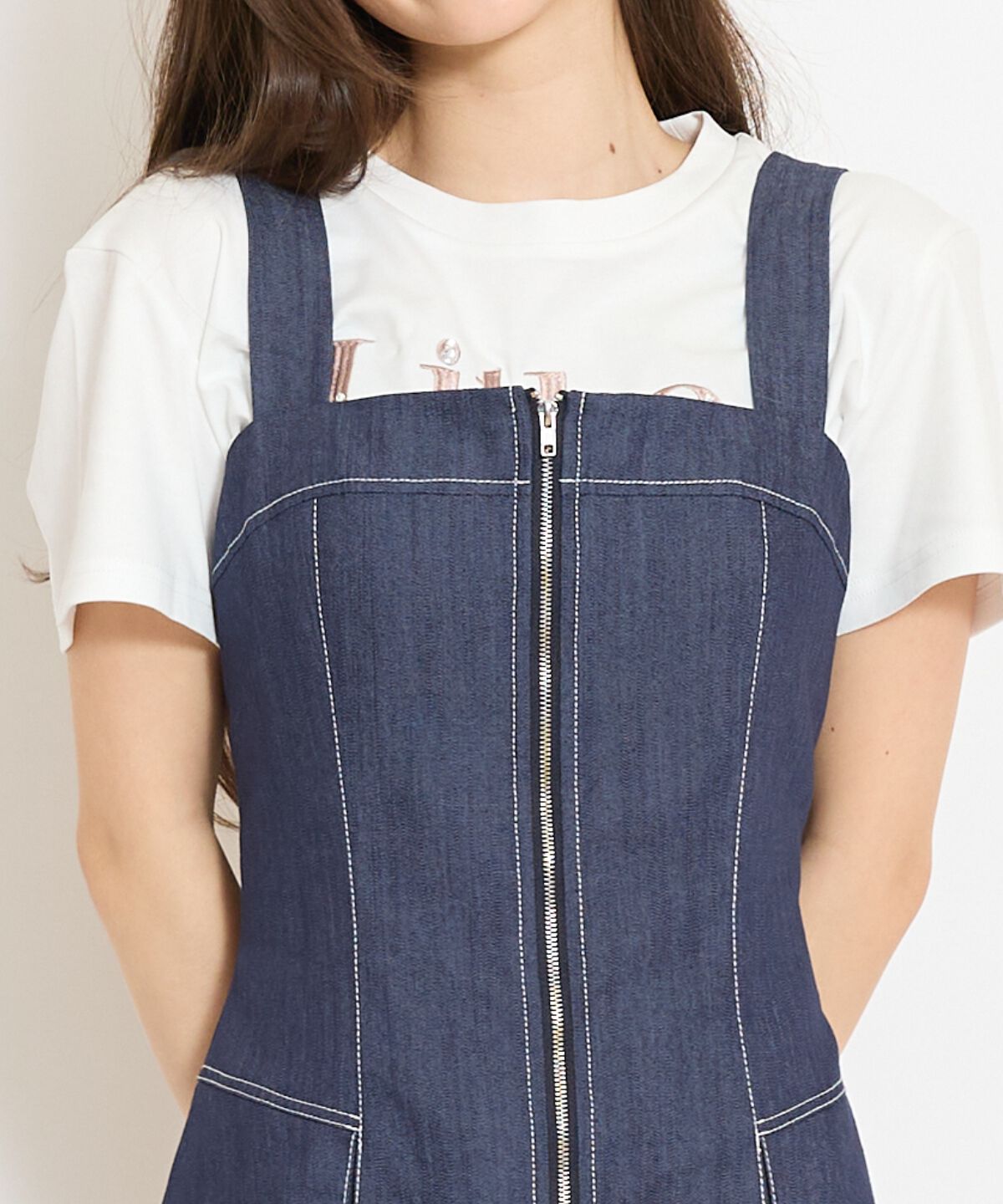 WILLSELECTION「ステッチデザインフロントZIPワンピース」|ワンピース|