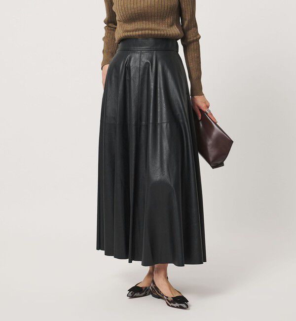 UNITED ARROWS「＜SACRA＞レザーライク マキシ スカート」|スカート|