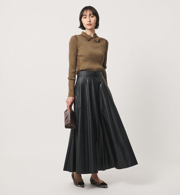 UNITED ARROWS「＜SACRA＞レザーライク マキシ スカート」|スカート|