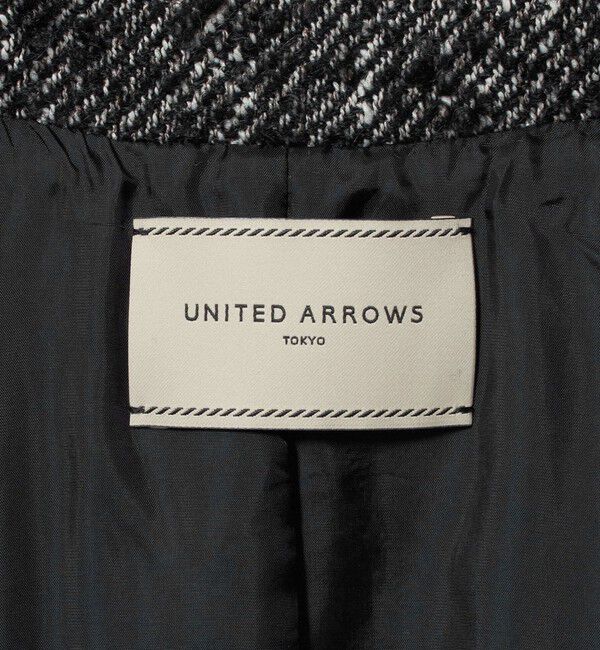 UNITED ARROWS「ループ ツイード パイピング ミドルコート」|ステンカラーコート|