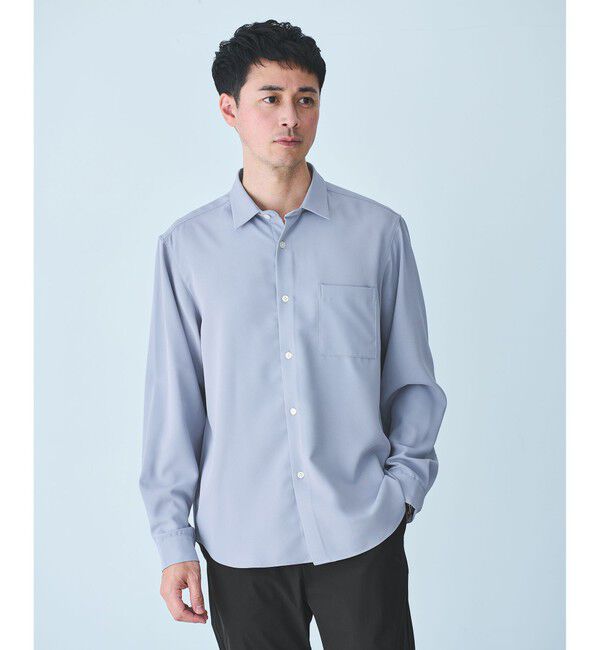 UNITED ARROWS green label relaxing「【WEB限定】JUST fit ソフトドレープ 長袖 シャツ」|シャツ・ブラウス|LT.GRAY