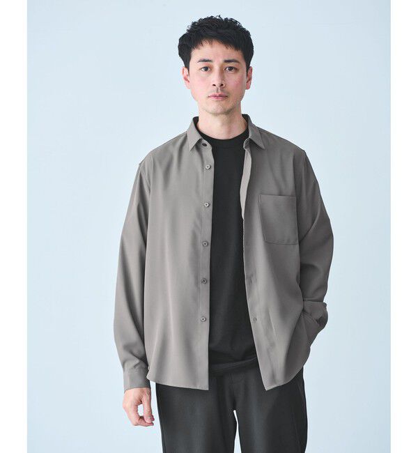 UNITED ARROWS green label relaxing「【WEB限定】JUST fit ソフトドレープ 長袖 シャツ」|シャツ・ブラウス|DK.GRAY