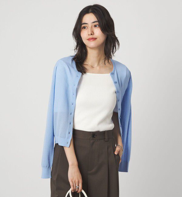 UNITED ARROWS green label relaxing「ブライトリブ スクエアネック 5分袖 プルオーバー カットソー」|Tシャツ・カットソー|