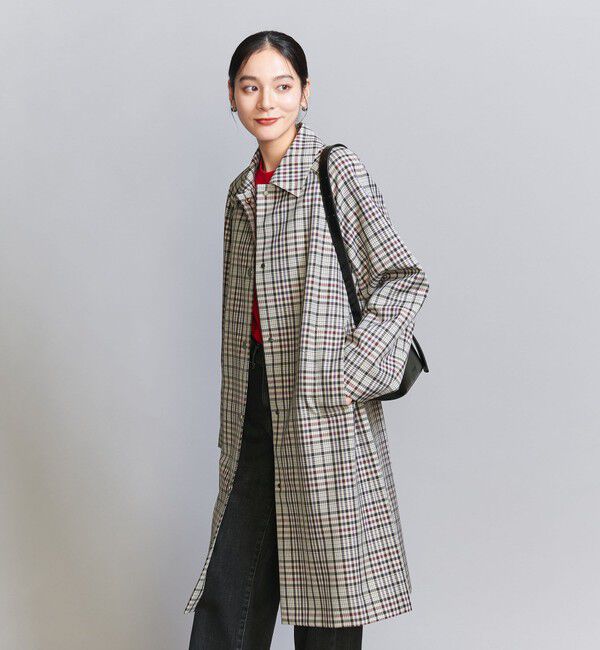 BEAUTY&YOUTH UNITED ARROWS「ステンカラー チェックコート」|ステンカラーコート|