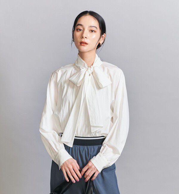 BEAUTY&YOUTH UNITED ARROWS「【WEB限定 Wardrobe DAILY MINIMAL】リボンタイブラウス -2WAY/ウォッシャブル-」|シャツ・ブラウス|