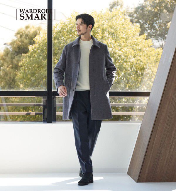 BEAUTY&YOUTH UNITED ARROWS「【WEB限定 WARDROBE SMART】PE メルトン バルカラーコート」|ステンカラーコート|