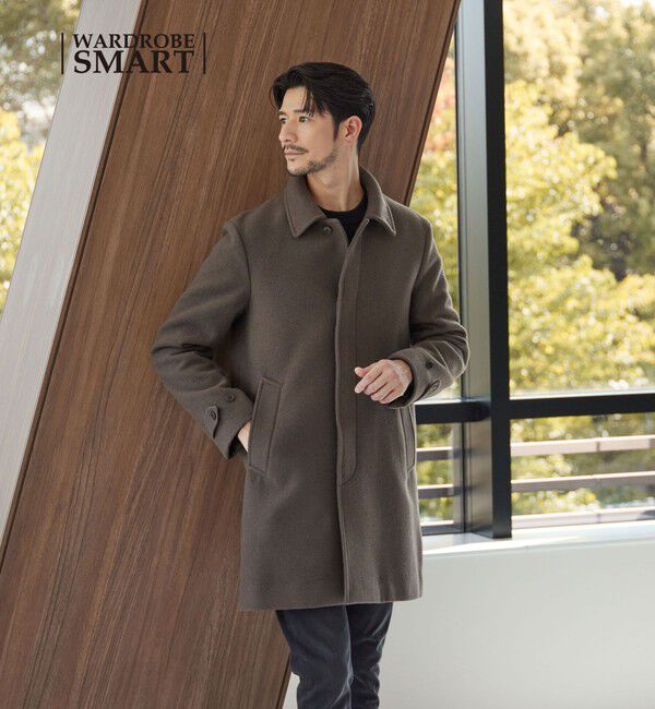 BEAUTY&YOUTH UNITED ARROWS「【WEB限定 WARDROBE SMART】PE メルトン バルカラーコート」|ステンカラーコート|