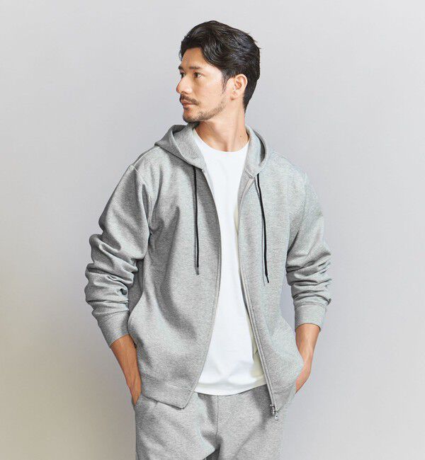 BEAUTY&YOUTH UNITED ARROWS「【WEB限定 WARDROBE SMART】ダブルニット ジップパーカー/セットアップ対応【抗菌・防臭】」|パーカー|
