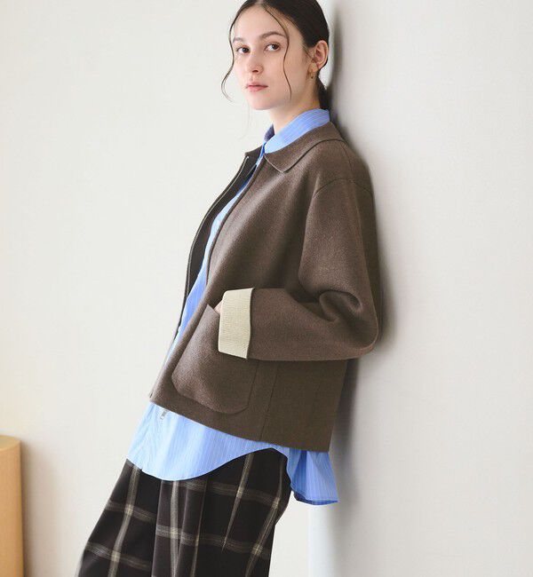 BEAUTY&YOUTH UNITED ARROWS「【WEB限定 Wardrobe DAILY MINIMAL】バイカラー ジップ カーディガン」|カーディガン|