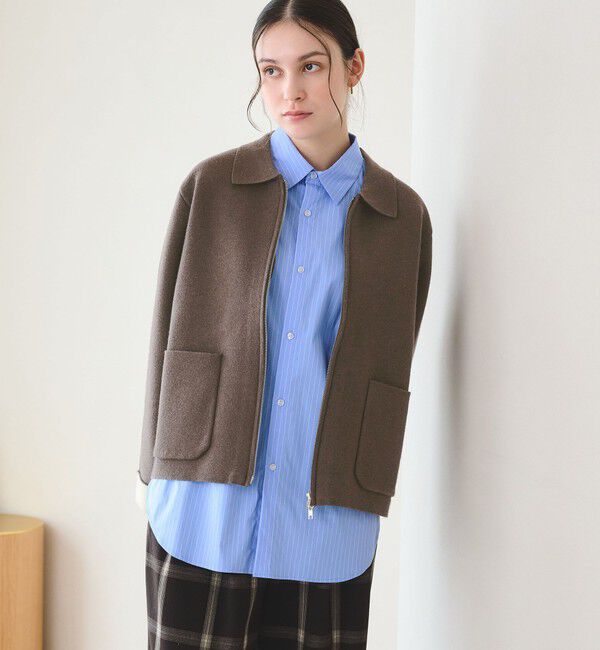 BEAUTY&YOUTH UNITED ARROWS「【WEB限定 Wardrobe DAILY MINIMAL】バイカラー ジップ カーディガン」|カーディガン|