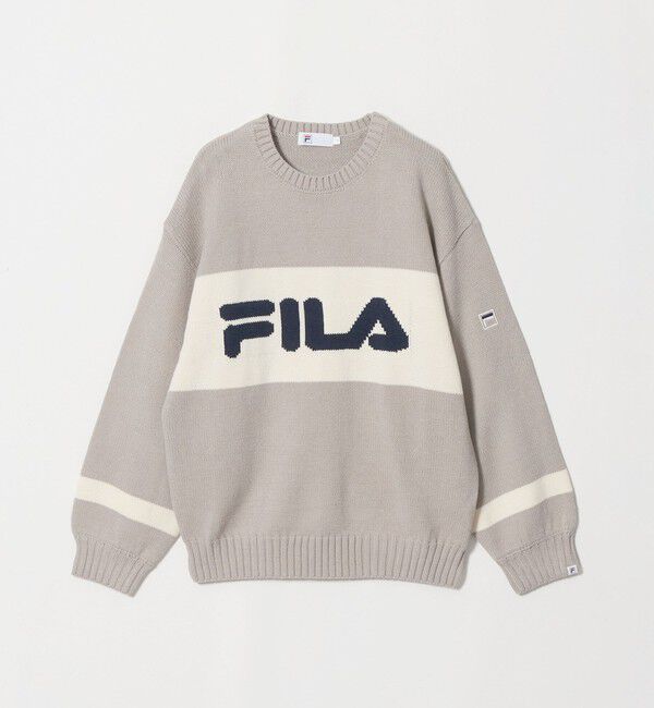 NICE WEATHER「＜FILA＞クルーネック ニット」|ニット・セーター|LT.GRAY