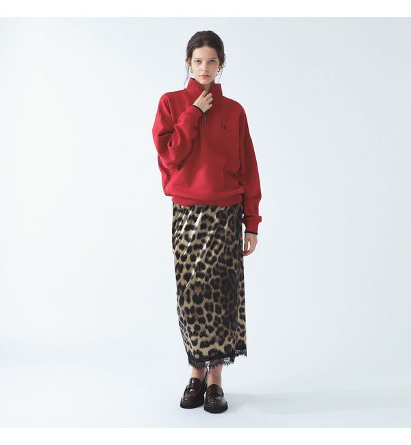 Ray BEAMS 「ベロア プリント レース ヘム スカート〈26AW 洗える ウエストゴム チェック柄〉」|スカート|