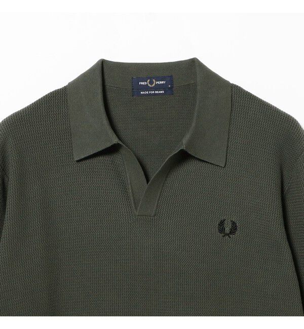 BEAMS「BEAMS｜【別注】FRED PERRY / Skipper Knit Long Sleeve Polo Shirt」|Tシャツ・カットソー|