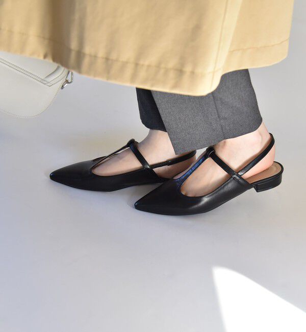 quaranciel「quaranciel: Tストラップ ポインテッド パンプス」|パンプス|