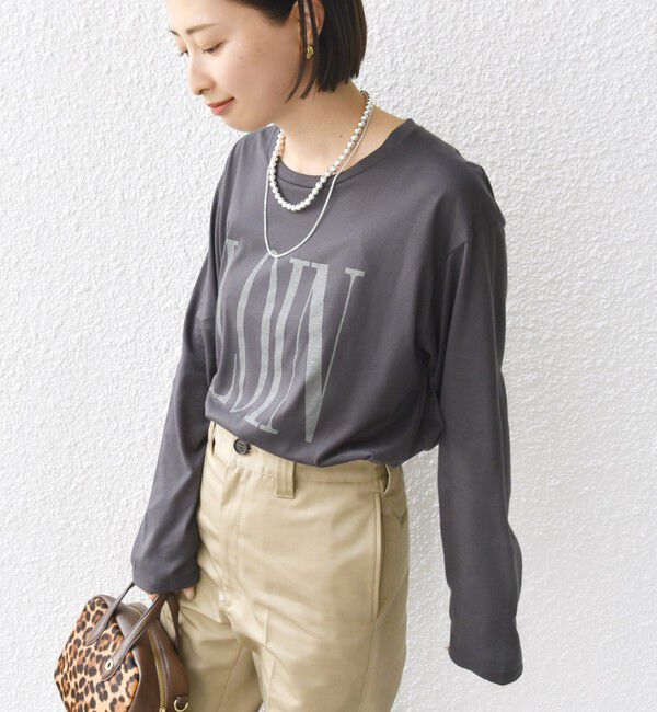 SHIPS for women「ローズ ペトール ロング スリーブ プリント TEE」|Tシャツ・カットソー|