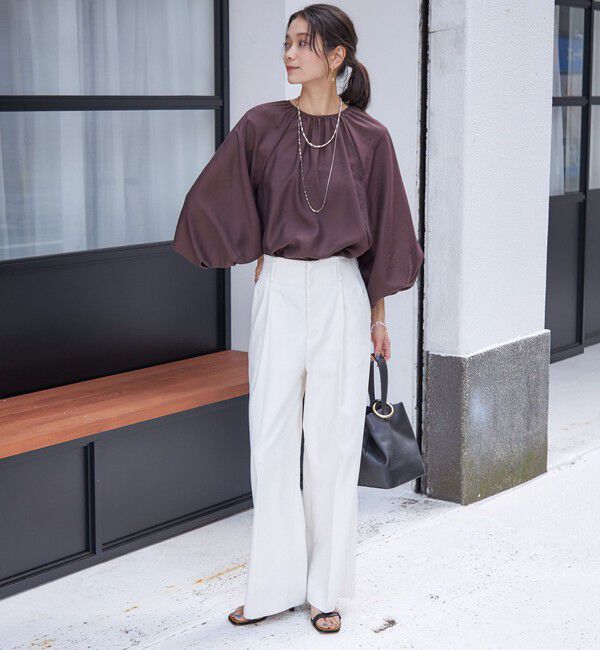SHIPS for women「〈手洗い可能 〉ドライオックス フロント タック ストレート パンツ 25SS」|その他|