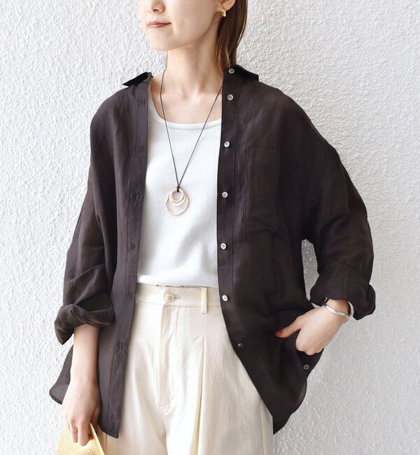 SHIPS for women「〈手洗い可能〉IMPERIAL LINEN オーバー シャツ」|シャツ・ブラウス|