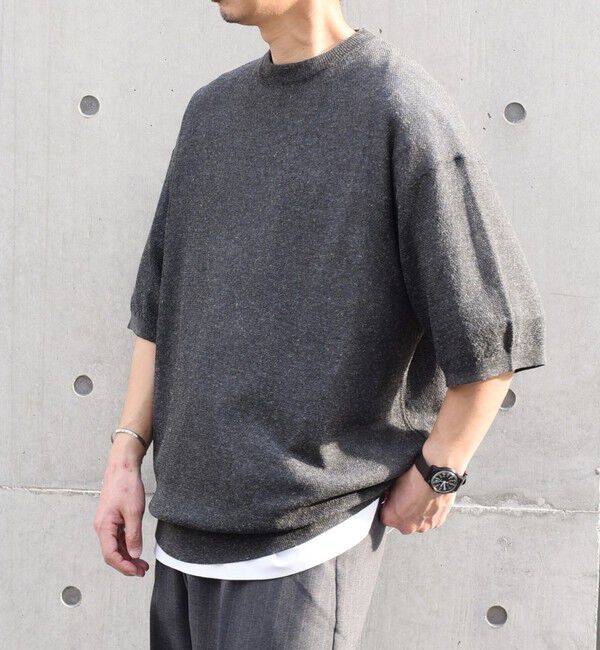 SHIPS any「SHIPS any: 〈手洗い可能〉リネンミックス サマーニット リラックス シアー Tシャツ◇」|Tシャツ・カットソー|