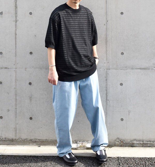 SHIPS any「SHIPS any: 〈手洗い可能〉リネンミックス サマーニット リラックス シアー Tシャツ◇」|Tシャツ・カットソー|