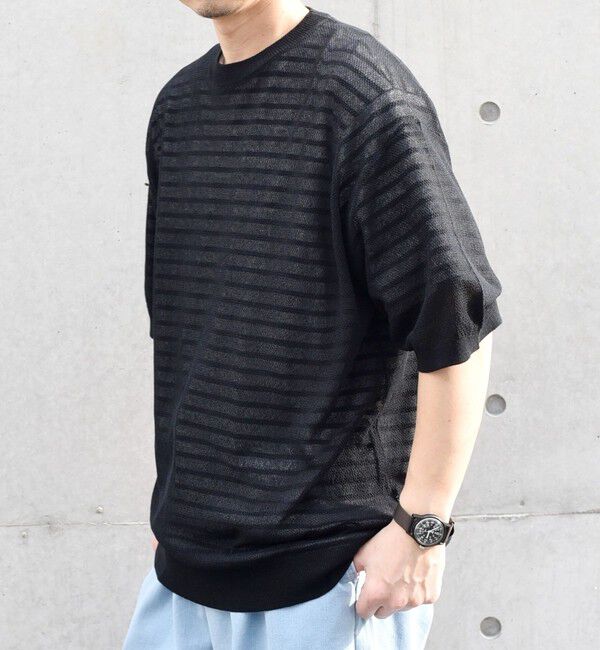 SHIPS any「SHIPS any: 〈手洗い可能〉リネンミックス サマーニット リラックス シアー Tシャツ◇」|Tシャツ・カットソー|