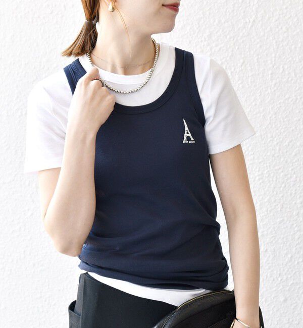 SHIPS any「【SHIPS any別注】PETIT BATEAU: ロゴ プリント タンクトップ 25SS」|タンクトップ|